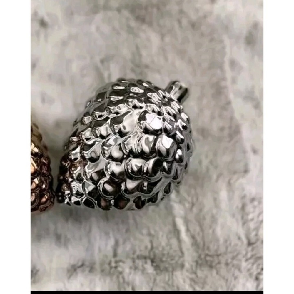 Silver Glass Pinecone Winter Decoration Real Life Size Winter Outdoor Cabincore